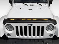 AVS 2007-2018 Jeep Wrangler JK Aeroskin Low Profile Hood Shield w/ Lights - Black - Mammoth Racing -