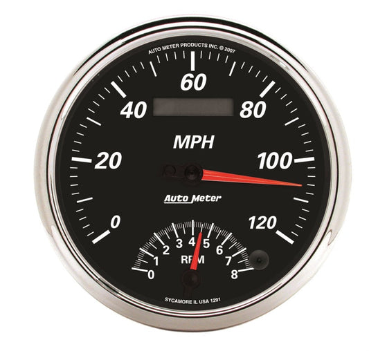 Autometer Designer Black II 5in 120 MPH & 8k RPM In-Dash Tach/Speedo - My Store