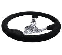 NRG Reinforced Steering Wheel (350mm / 3in. Deep) Blk Suede w/Hydrodipped Digi-Camo Spokes - My Store
