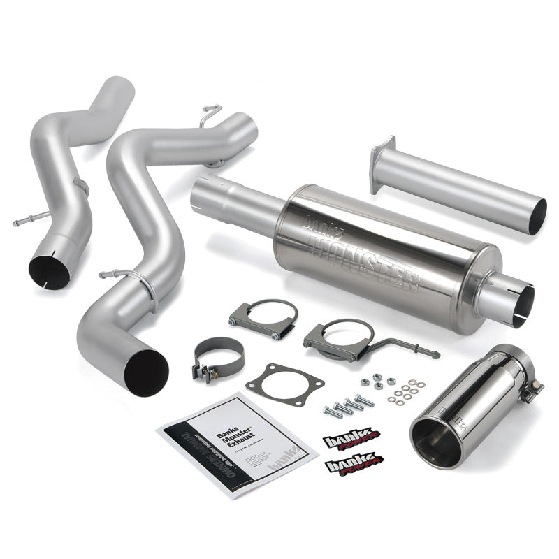 Banks Power 06-07 Chevy 6.6L CCLB Monster Exhaust System - SS Single Exhaust w/ Chrome Tip - Mammoth Racing -