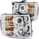 ANZO 2007-2013 Chevrolet Silverado 1500 Projector Headlights w/ Halo Chrome - Mammoth Racing -