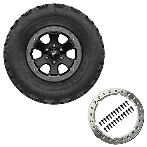 Ford Racing 2021 Bronco 17x8.5 Beadlock Gloss Black Sasquatch Wheel Kit - Mammoth Racing -