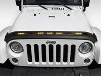 AVS 2007-2018 Jeep Wrangler JK Aeroskin Low Profile Hood Shield w/ Lights - Black - Mammoth Racing -