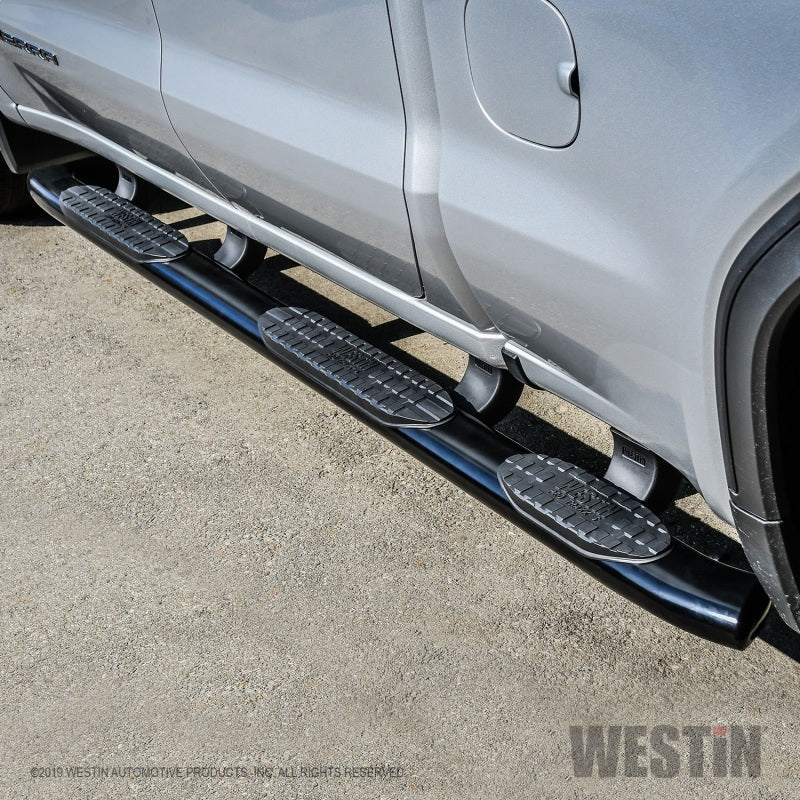 Westin 2019 Chevrolet Silverado Double Cab w/ 6.5in Bed PRO TRAXX 5 W2W Oval Nerf Step Bars - Black - Mammoth Racing -