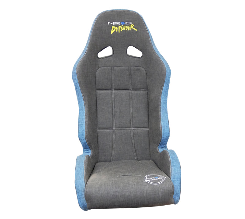 NRG Defender Seat/ Water Resistant Steel Frame Suspension - Gray w/ Blue Trim w/ Defender Logo - My Store
