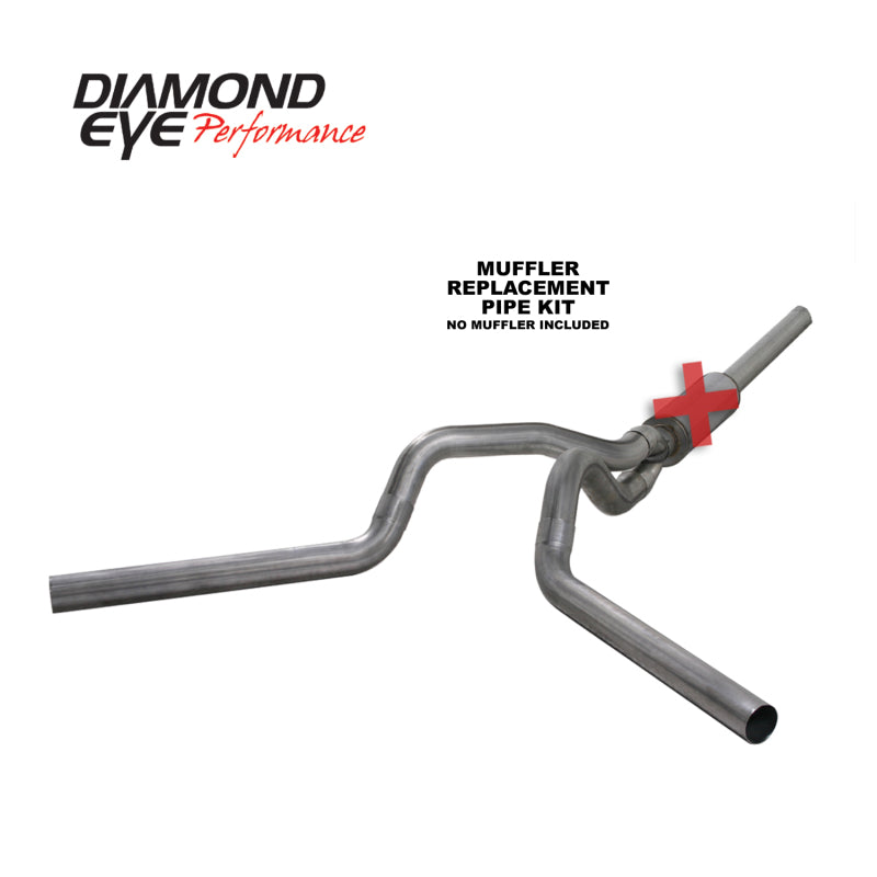 Diamond Eye KIT 4in CB MFLR RPLCMENT PIPE DUAL SS: 2004.5-2007.5 DODGE CUMMINS 600 - Mammoth Racing -