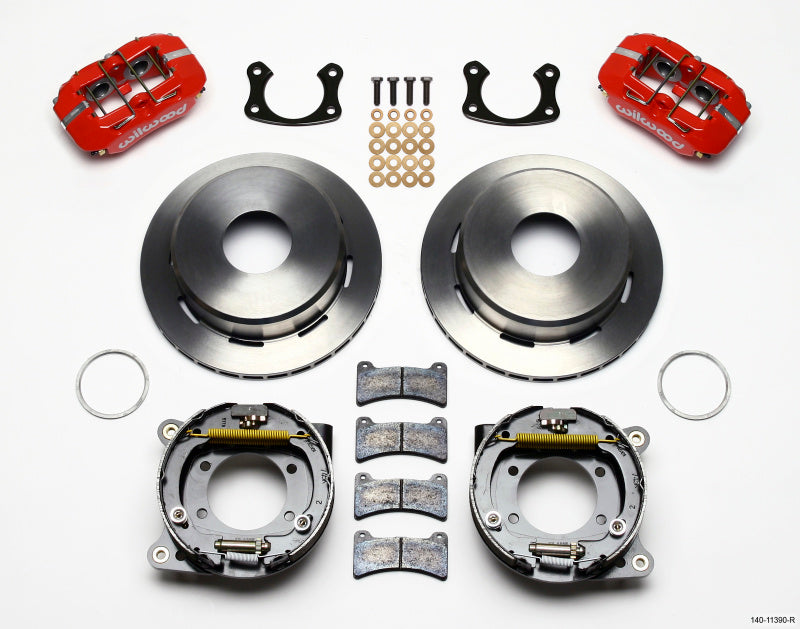 Wilwood Dynapro Low-Profile 11.00in P-Brake Kit - Red New Big Ford 2.50in Offset - Mammoth Racing -