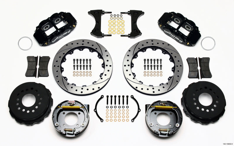 Wilwood Narrow Superlite 4R Rear P-Brk Kit 12.88in Drilled Chevy 12 Bolt-Spec 3.15in Brng Front mt - Mammoth Racing -