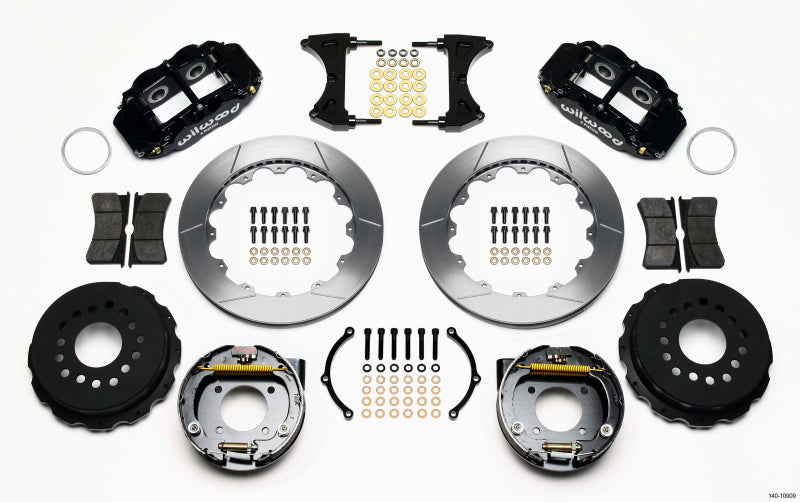 Wilwood Narrow Superlite 4R Rear P-Brk Kit 12.88in Chevy 12 Bolt-Spec 3.15in Brng Front mt - Mammoth Racing -