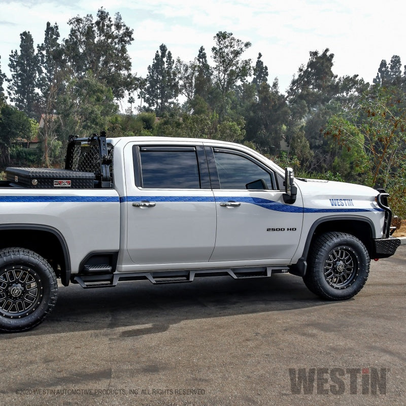 Westin 2020 Chevy Silverado 2500/3500 Crew Cab (6.5ft Bed) HDX W2W Nerf Step Bars - Textured Black - Mammoth Racing -