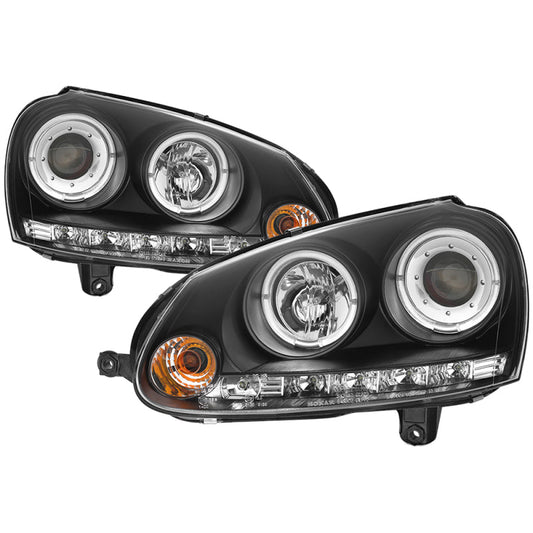 Spyder Volkswagen GTI 06-09/Jetta 06-09 Halogen Model Only - LED Halo DRL Black PRO-YD-VG06-HL-BK - Mammoth Racing -
