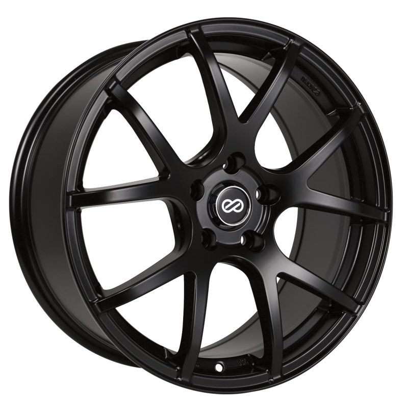 Enkei M52 18x8 42mm Offset 5x120 Bolt Pattern 72.6mm Bore Dia Matte Black Wheel - Mammoth Racing -
