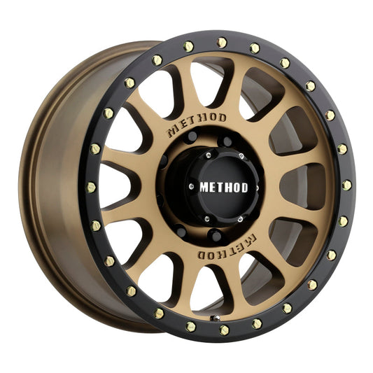 Method Mr305 NV 20x10 -18mm Offset 8x6.5 130.81mm CB Method Bronze/Black Street Loc Wheel - Mammoth Racing -
