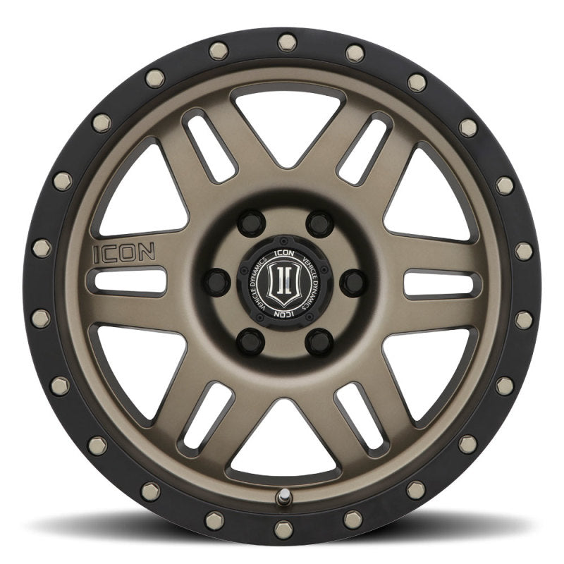 Icon Six Speed 17x8.5 6x5.5 25mm Offset 5.75in BS 108.1mm Bore Bronze Wheel - Mammoth Racing -