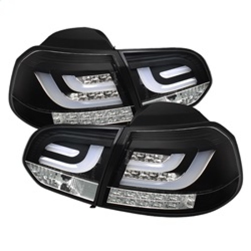 Spyder Volkswagen Golf/GTI 10-13 G2 Type With Light Bar LED Tail Lights Black ALT-YD-VG10-LED-G2-BK - Mammoth Racing -