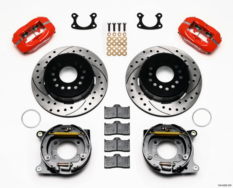Wilwood Forged Dynalite P/S Park Brake Kit Drill-Red Small Ford 2.50in Offset - My Store