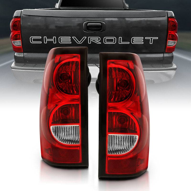 ANZO 2004-2007 Chevy Silverado Taillight Red/Clear Lens w/Black Trim (OE Replacement) - My Store