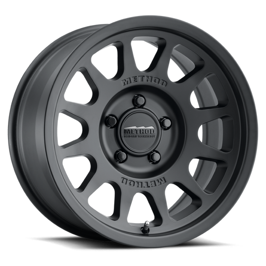 Method Mr703 17x7.5 +50mm Offset 5x160 65mm CB Matte Black Wheel