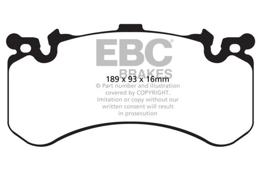 EBC 11+ Audi A8 Quattro 6.3 (Cast Iron Rotors) Yellowstuff Front Brake Pads