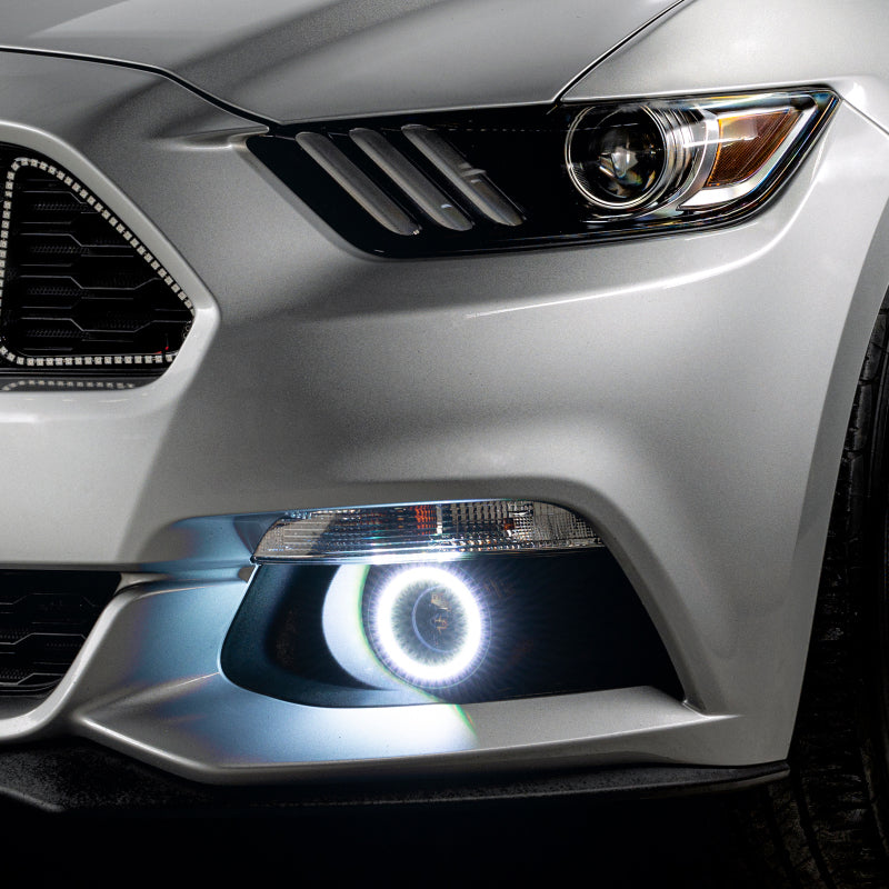 Oracle 15-17 Ford Mustang Dynamic RGB+A Projector Surface Mount Fog Light Halo Kit - ColorSHIFT - Mammoth Racing -