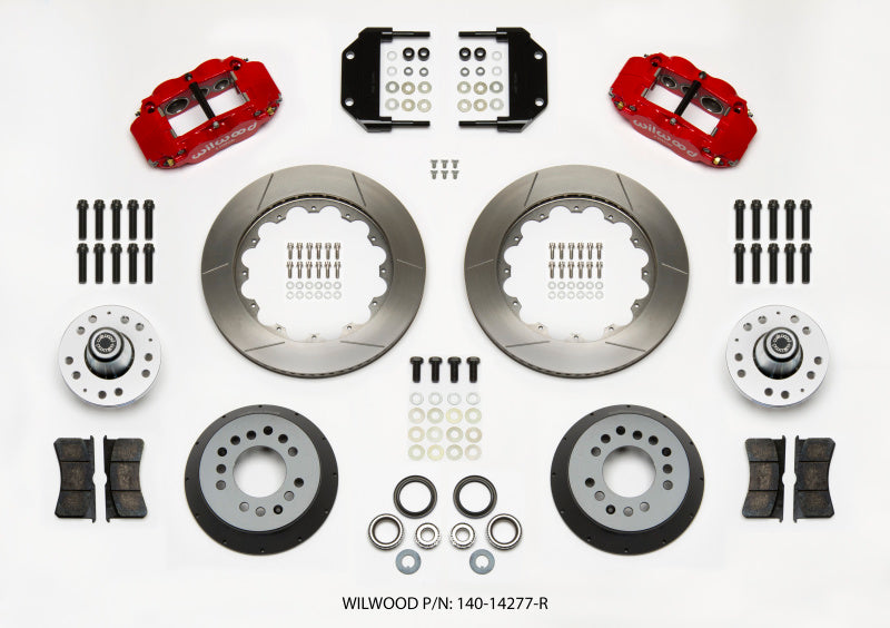 Wilwood Narrow Superlite 6R Front Hub Kit 14.00in Red Magnum Force Drop Spindle - My Store
