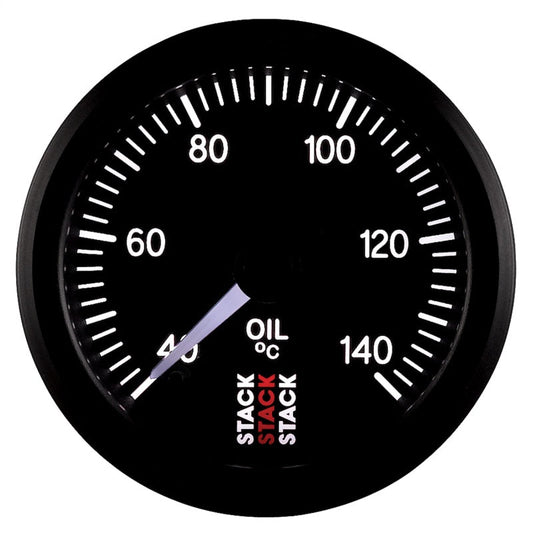 Autometer Stack 52mm 40-140 Deg C 1/8in Nptf Male Pro Stepper Motor Oil Temp Gauge - Black