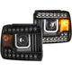 ANZO 2014-2015 Gmc Sierra Projector Headlights w/ U-Bar Black - Mammoth Racing -