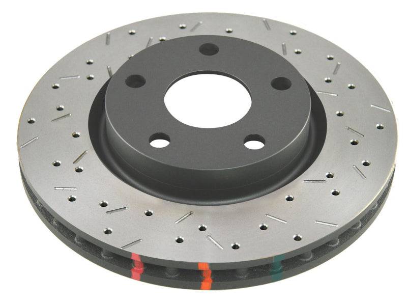 DBA 11-14 Ford Mustang GT (w/Standard Brakes) 3.7L Front Drill & Slot Street Series Rotor w/Blk Hat - Mammoth Racing -