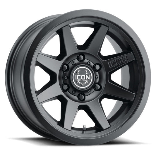 Icon Rebound 17x8.5 6x5.5 0mm Offset 4.75in BS 106.1mm Bore Satin Black Wheel - Mammoth Racing -