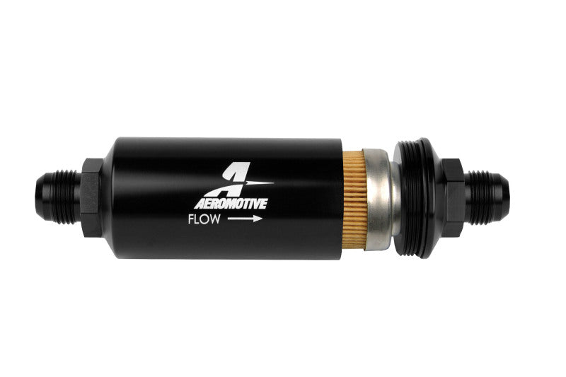 Aeromotive In-Line Filter - (AN -10 Male) 10 Micron Fabric Element Bright Dip Black Finish - My Store