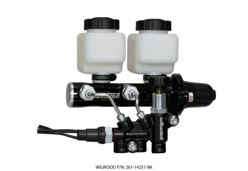 Wilwood Tandem Remote M/C Kit w L/H Brkt & Prop Valve - 1in Bore Black - My Store