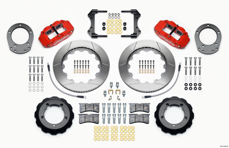 Wilwood Narrow Superlite 4R Front Hat Kit 14.00in Red 76-77 Ford Bronco Dana 44 w/Lines - My Store