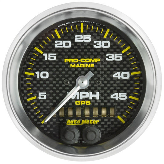 Autometer Marine Carbon Fiber 3-3/8in 50mph GPS Speedometer Gauge - My Store