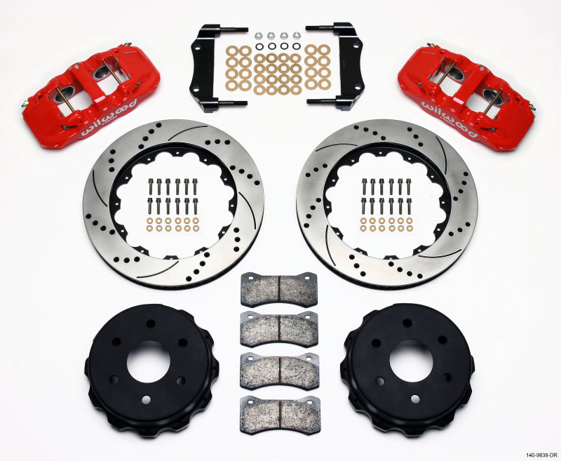 Wilwood Aero4 RearTruck Kit 14.25in Drill Red 1999-2010 GM 1500-suv 2 Piston OE Caliper - My Store