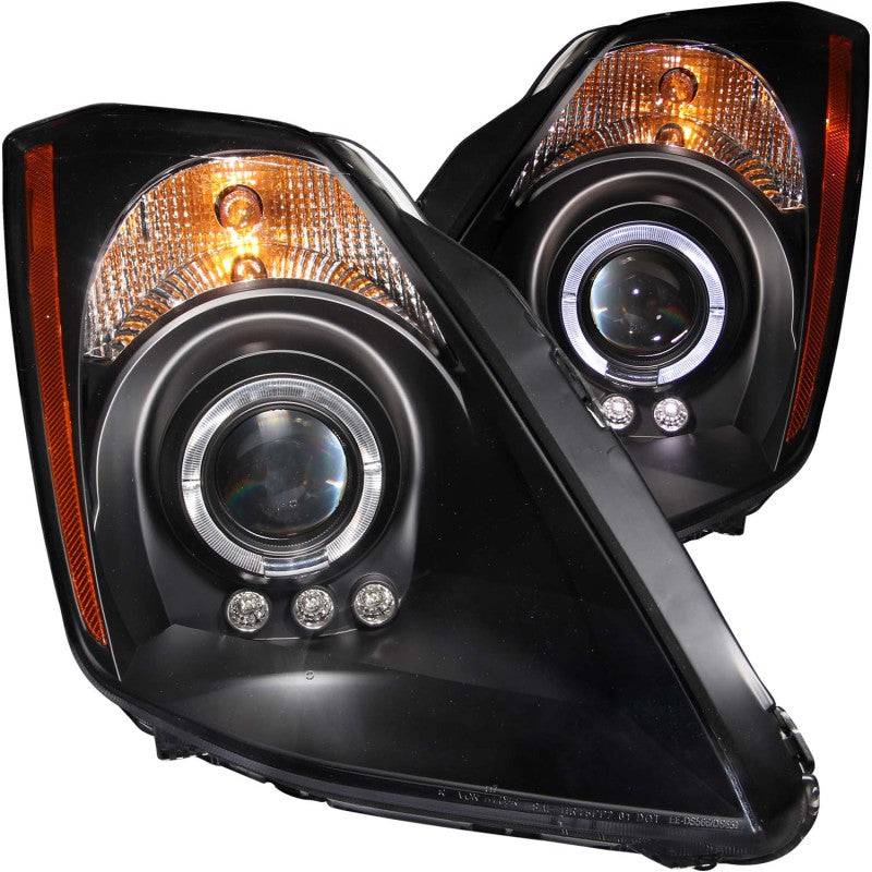 ANZO 2003-2005 Nissan 350Z Projector Headlights w/ Halo Black - My Store