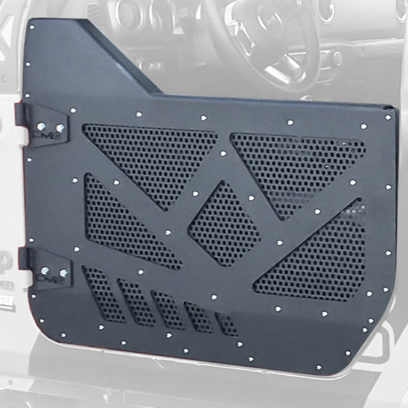 DV8 18-22 Jeep 4 Door JL/JT Aluminum Half Doors with Perforated Mesh Rear - Mammoth Racing -