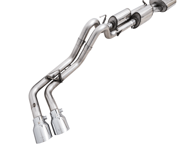 AWE 16-22 Toyota Tacoma 0FG Catback Exhaust w/ BashGuard - Dual Chrome Silver Tips - My Store