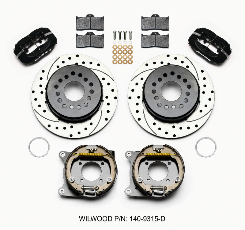 Wilwood Forged Dynalite P/S Park Brake Kit Drilled 12 Bolt 2.75in offset Staggered Shock - My Store