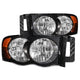 ANZO 2002-2005 Dodge Ram 1500 Crystal Headlights Black - My Store