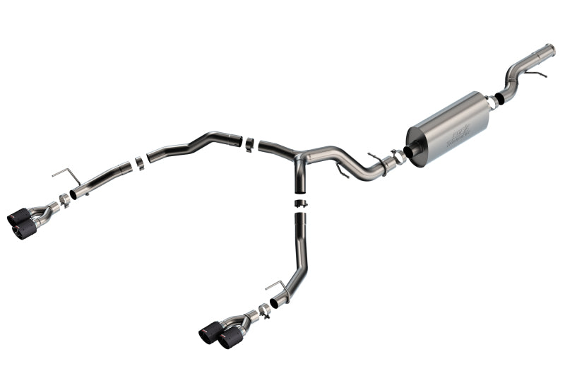 Borla 21-22 Chevrolet Tahoe 6.2L V8 2/4WD 4DR T-304 SS Touring Cat-Back Exhaust w/ Carbon Fiber Tips - Mammoth Racing -