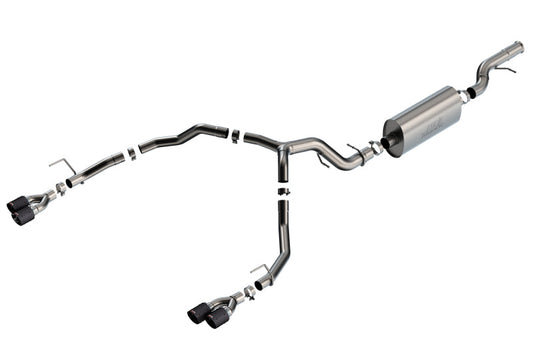 Borla 21-22 Chevrolet Tahoe 6.2L V8 2/4WD 4DR T-304 SS Touring Cat-Back Exhaust w/ Carbon Fiber Tips - Mammoth Racing -