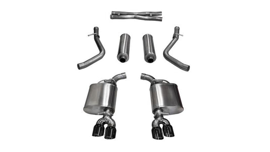 Corsa 15-17 Dodge Challenger Xtreme Cat-Back Dual Rear Exit with Twin 3.5in Black Pro-Series Tips - Mammoth Racing -