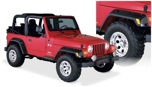 Bushwacker 97-06 Jeep TJ Pocket Style Flares 4pc - Black - Mammoth Racing -