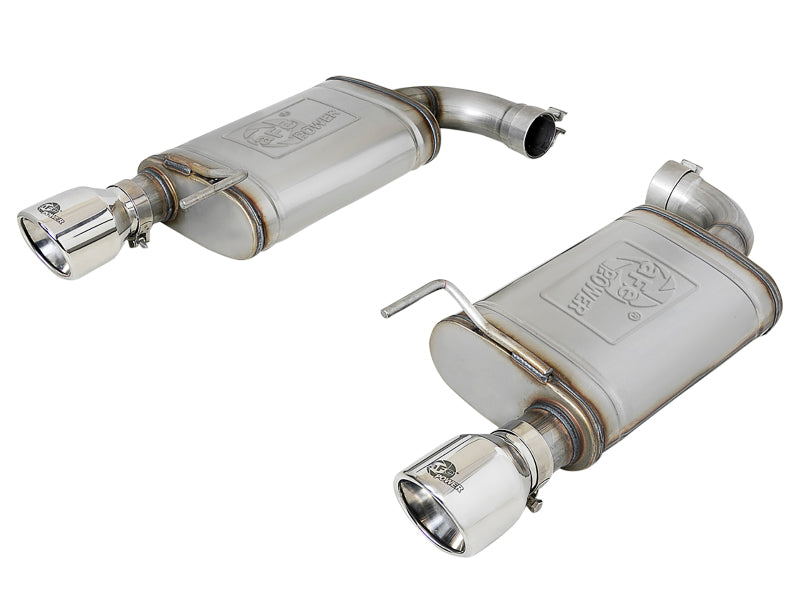 aFe MACH Force-Xp SS Axle Back Exhaust w/Polished Tips 15-17 Ford Mustang GT V8-5.0L - Mammoth Racing -