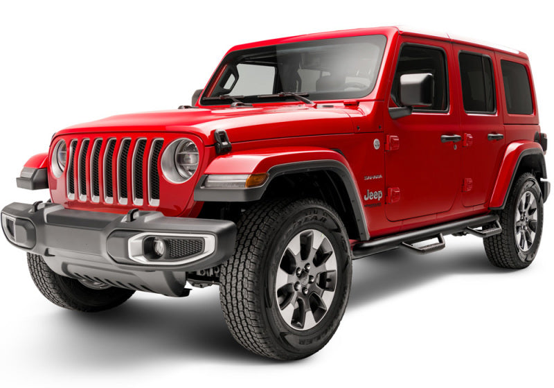 N-Fab Nerf Step 2018 Jeep Wrangler JL SUV 4 Door- Tex. Black - W2W - 3in - Mammoth Racing -