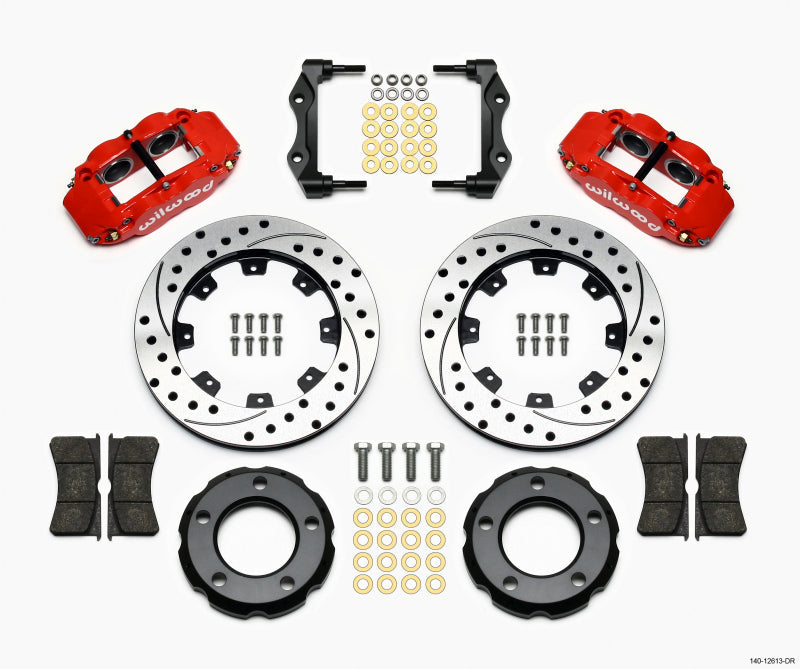 Wilwood Narrow Superlite 4R Front Kit 12.19in Drilled Red 82-86 Jeep CJ - Mammoth Racing -