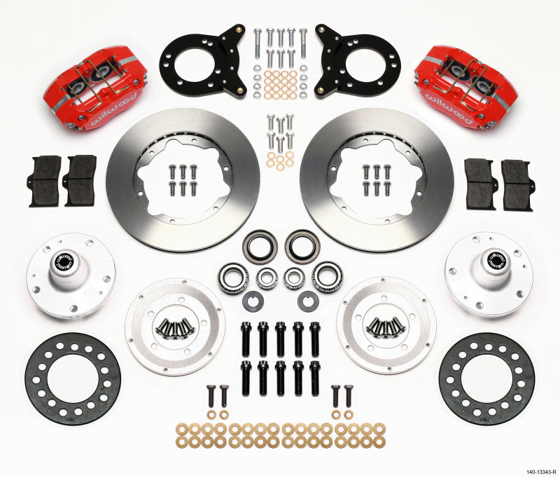 Wilwood Dynapro Dust-Boot Front Kit 11.00in Red 1965-1969 Mustang Disc & Drum Spindle - My Store