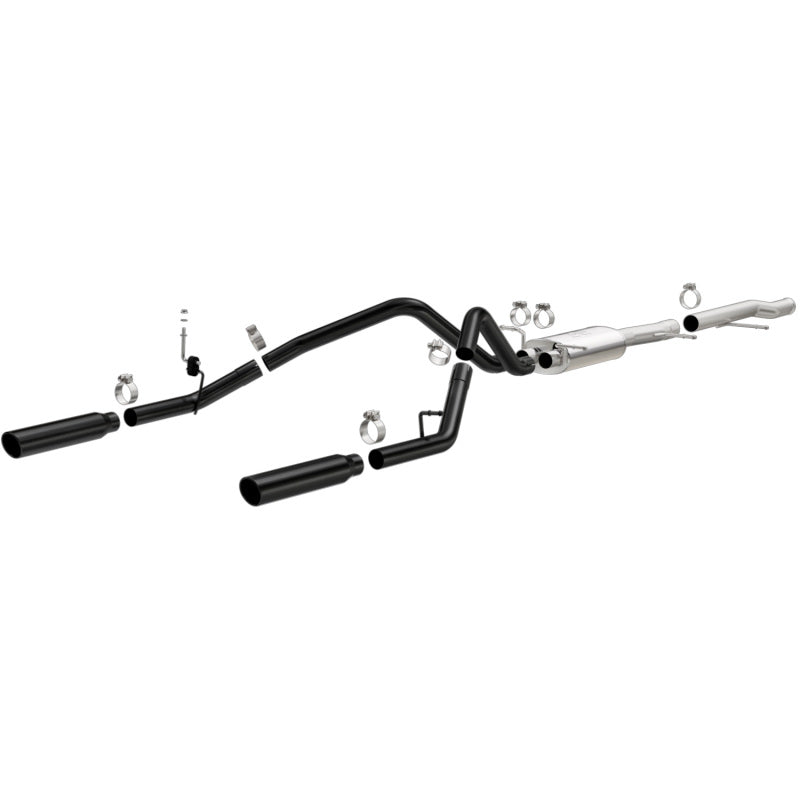 MagnaFlow SYS Cat-Back 3.5in Black Dual Split Rear Tips 10-13 Chevy Silverado / GMC Sierra 5.3l - Mammoth Racing -