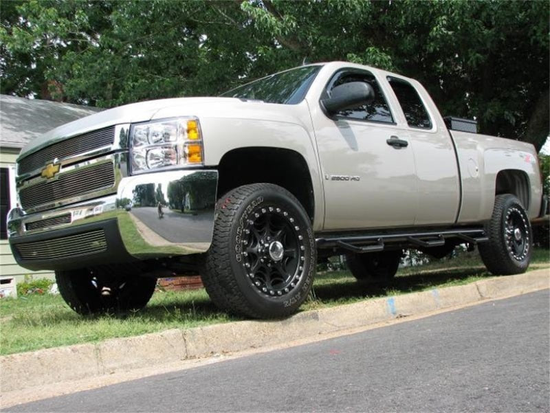 N-Fab Nerf Step 07-13 Chevy-GMC 2500/3500 Ext. Cab 6.5ft Bed - Gloss Black - Bed Access - 3in - Mammoth Racing -