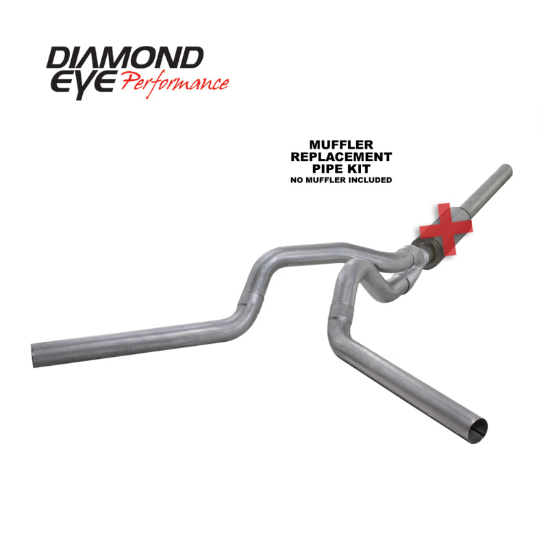 Diamond Eye KIT 4in CB MFLR RPLCMENT PIPE DUAL AL: 2004.5-2007.5 DODGE CUMMINS 600 - Mammoth Racing -